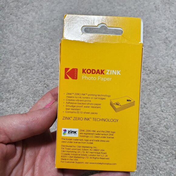 NEW KODAK Zink Photo Paper 50 Sheets 2" x 3" Zink Zero Ink Technology Unopened - Picture 5 of 14